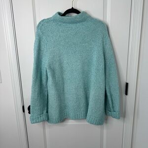 Soft Surroundings Turquoise Cowl Neck Sweater large